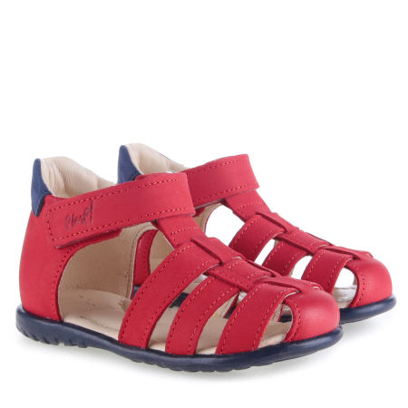 Panama Roczki® czerwone sandały dziecięce ze skóry naturalnej - E 1078-23 zdjęcie 1