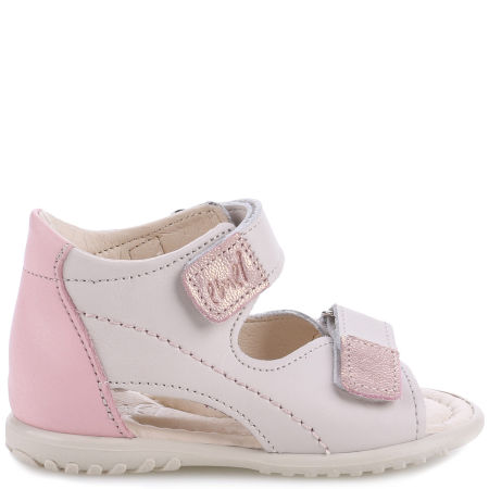 Malibu Roczki® biało-różowe sandały dziecięce ze skóry naturalnej - ES 2435-28 zdjęcie 4